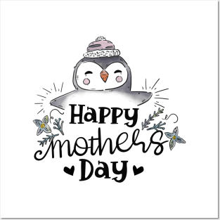 I Love My Mama Penguin Cute Happy Mothers Day Gift Posters and Art